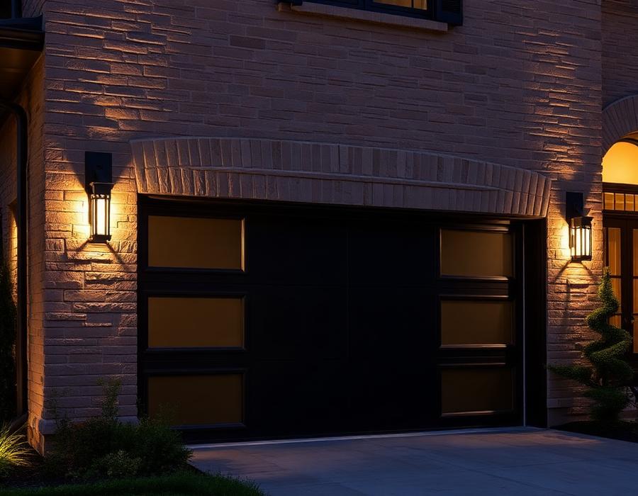 Contemporary garage door elevation